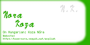 nora koza business card